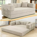 Dyonery 78Divano Letto Pieghevole Convertibile in Corduroy King Size Divano Letto a Pavimento Combinazione 4-in-1 Divano Modulare Componibile Divano Comodo Pieghevole.