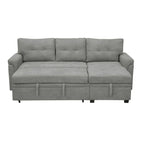 Divano componibile convertibile reversibile con letto estraibile, chaise longue con contenitore nascosto e gambe durevoli